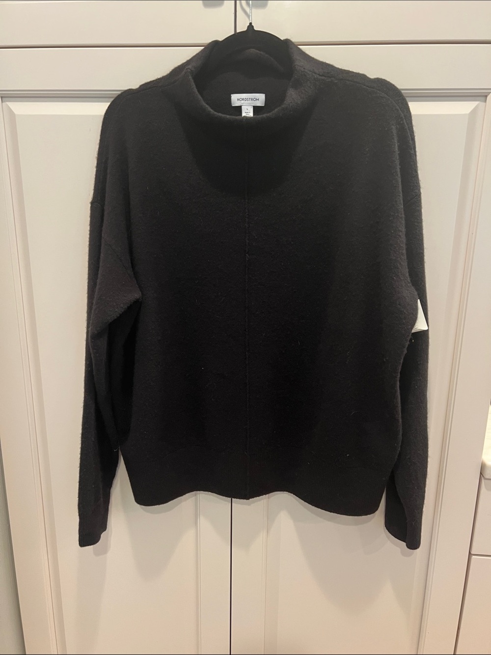 Nordstrom Black Cowl Neck Sweater Size Large Like New wool!